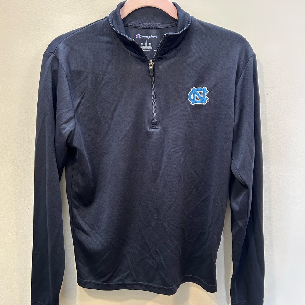 Champion UNC Tar Heels Dark Blue Quarter-Zip Top Size Small